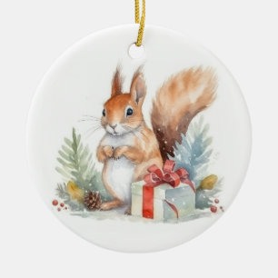 Décoration En Céramique écureuil de Noël
