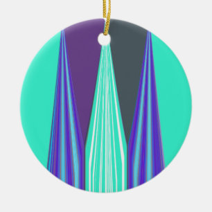 Décoration En Céramique Edgy Blue Purple Cyan Chevron Art Imprimer