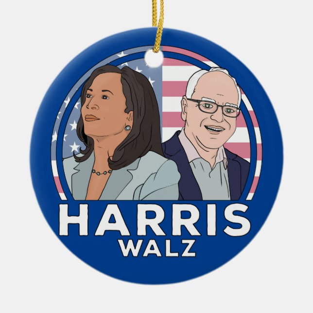 Décoration En Céramique Élection de Harris Walz (Devant)