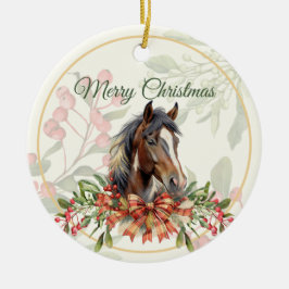 Décoration En Céramique Élégant Cheval de Noël