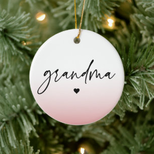 Décoration En Céramique Élégant et subtil Pink Grandma Script Cadeau