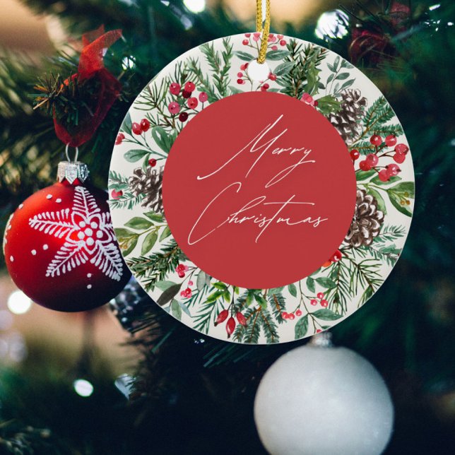 Décoration En Céramique Élégant feuillage de Noël (Créateur téléchargé)