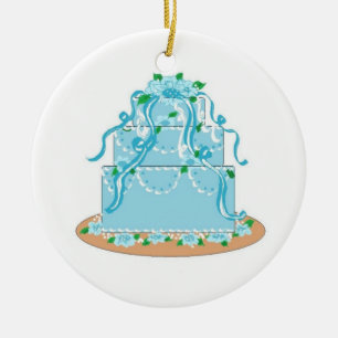 Décoration En Céramique Elégant gâteau Blue Designer