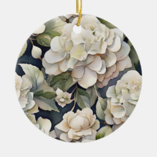 Décoration En Céramique Elégant ivoire rose marine couleur aquarelle fleur