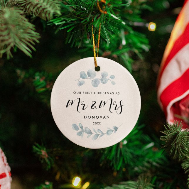 Décoration En Céramique Elégant Notre première mariage de Noël (Créateur téléchargé)