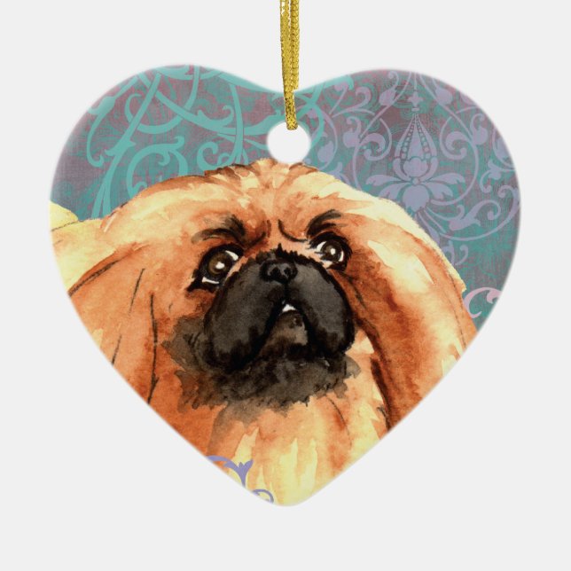 Décoration En Céramique Elégant Pekingese (Devant)