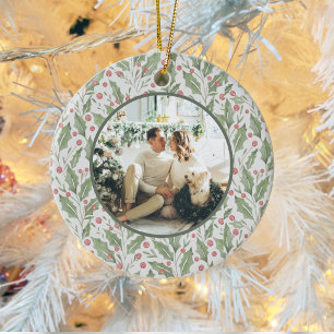 Décoration En Céramique Élégant Photo de Nouveaux Mariés Noël