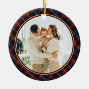 Décoration En Céramique Élégant Plaid Photo Noël
