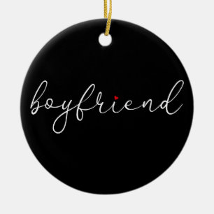 Décoration En Céramique Élégant Script Love Heart Boyfriend Définition