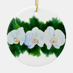Décoration En Céramique Elégante peinture d'orchidée aquarelle