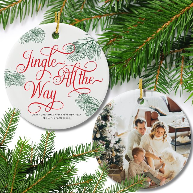 Décoration En Céramique Élégante verdure Calligraphie rouge Noël (Créateur téléchargé)