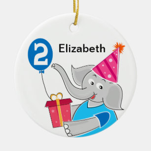 Décoration En Céramique Eléphant du 2ème anniversaire