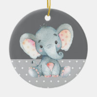 Eléphant mignon Baby shower gris