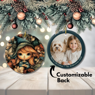 Décoration En Céramique Elfe de Noël magique personnalisable