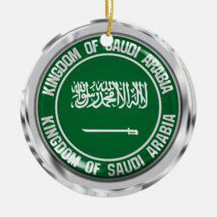 Décoration En Céramique Emblème rond de l'Arabie Saoudite