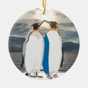 Décoration En Céramique Embrasser le roi pingouin dans l'Arctique