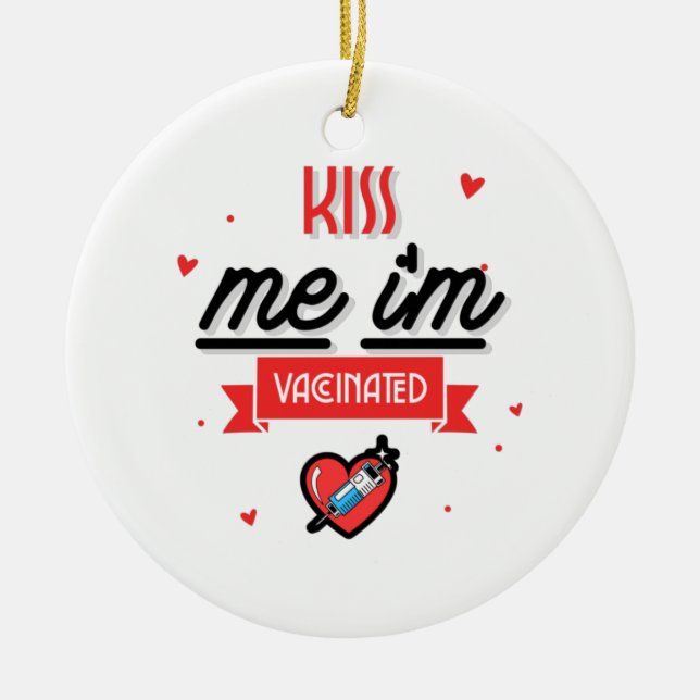 Décoration En Céramique Embrassez-moi, je suis vacciné (Devant)