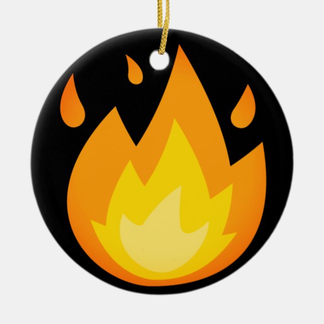 Décoration En Céramique Emoji incendie intense (Devant)