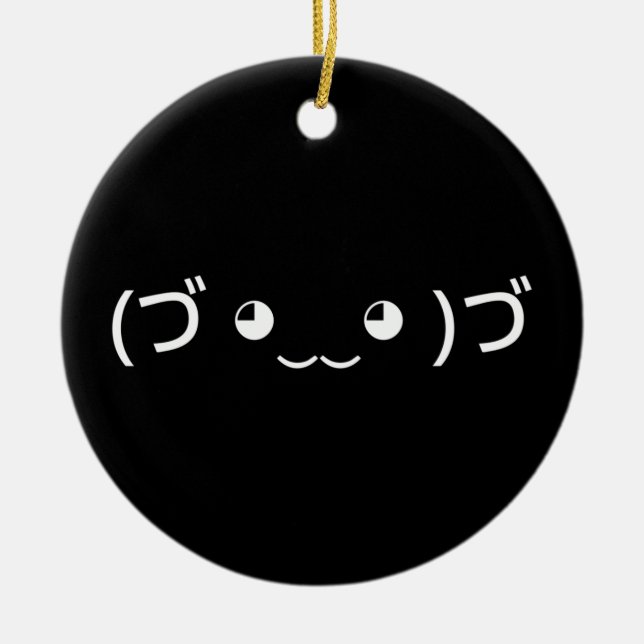Décoration En Céramique Emoticon (づ ◕ ‿ ‿ ◕) づ Kaomoji Japonais (Devant)