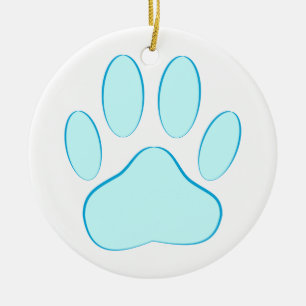 Décoration En Céramique Empreinte de chien bleu bébé