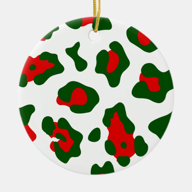 Décoration En Céramique empreinte de léopard de noël (Devant)