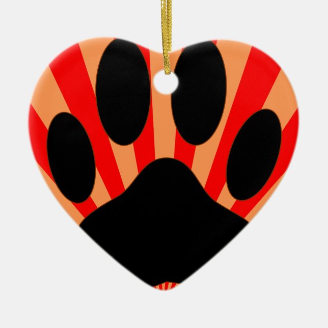 Décoration En Céramique Empreinte de patte de chien radiant (Devant)
