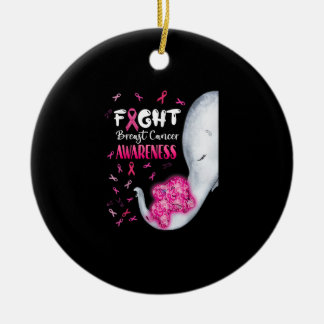 Décoration En Céramique En Octobre Nous Portons Un Éléphant Rose Cancer Du
