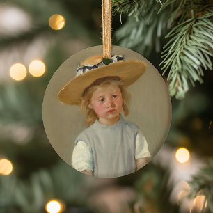 Décoration En Céramique Enfant dans un Casquette de paille Mary Cassatt