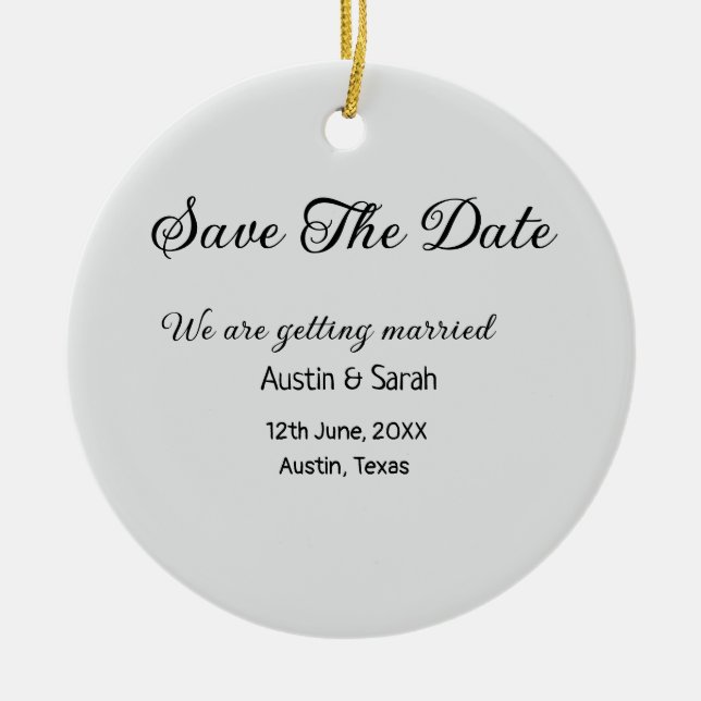 Décoration En Céramique Enregistrer la date scanne QR site Web mariage tex (Devant)
