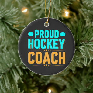 Décoration En Céramique Entraîneur de hockey fier