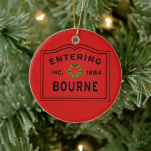 Décoration En Céramique Entrée de Bourne Ma Christmas