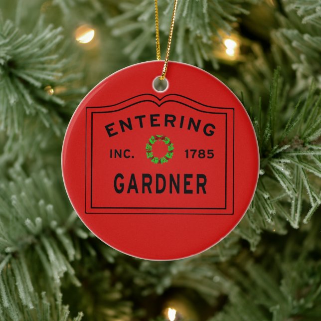 Décoration En Céramique Entrée Ville Massachusetts Gardner (Arbre)