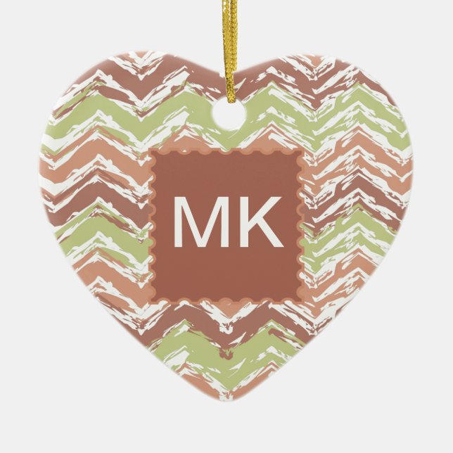 Décoration En Céramique Épice de scribble Chevron ZigZag (Devant)