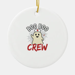 Décoration En Céramique Équipage Boo Boo Halloween Infirmière Fantôme Desi