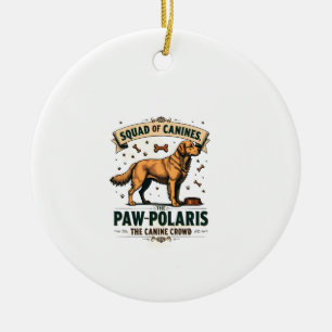 Décoration En Céramique Équipe de Canidés Graphique Vintage de Chien avec