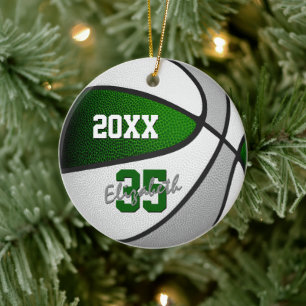 Décoration En Céramique équipe verte gris couleurs athlète nom de basket