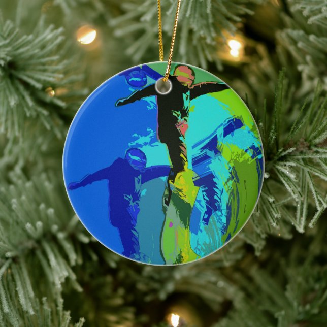 Décoration En Céramique Équitation extrême - Snowboarders (Arbre)