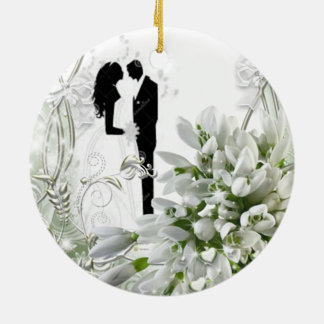 Décoration En Céramique ęr mariage 2 d'année (Dos)