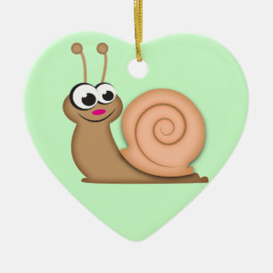 Décoration En Céramique Escargot mignon de bande dessinée