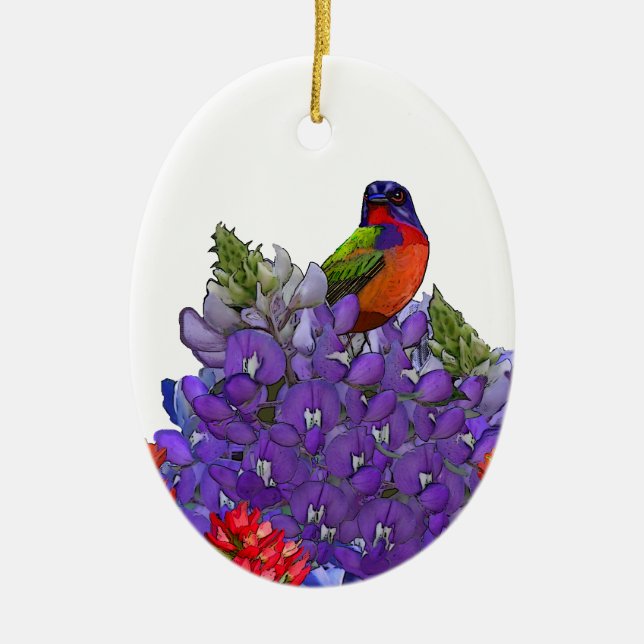 Décoration En Céramique Étamine peinte sur des Bluebonnets (Devant)