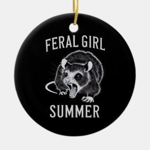 Décoration En Céramique Été de fille sauvage Opossum Vintage