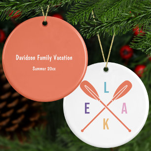 Décoration En Céramique Eté Lac de pagaies avec texte personnalisé Noël