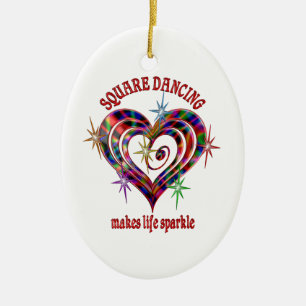 Décoration En Céramique Étincelle de la danse carré