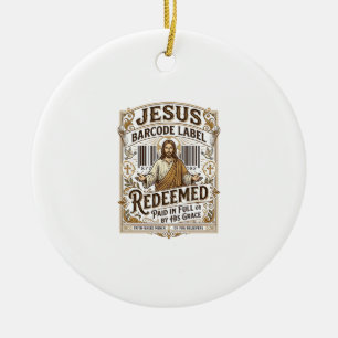 Décoration En Céramique étiquette de code-barres Jésus Rachetée Jésus code