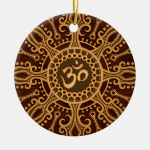 Décoration En Céramique Étoile Brown d'or d'Aum