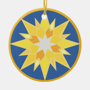 Décoration En Céramique Étoile de Noël et Jésus