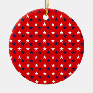 Décoration En Céramique Étoiles Motifs patriotiques en rouge