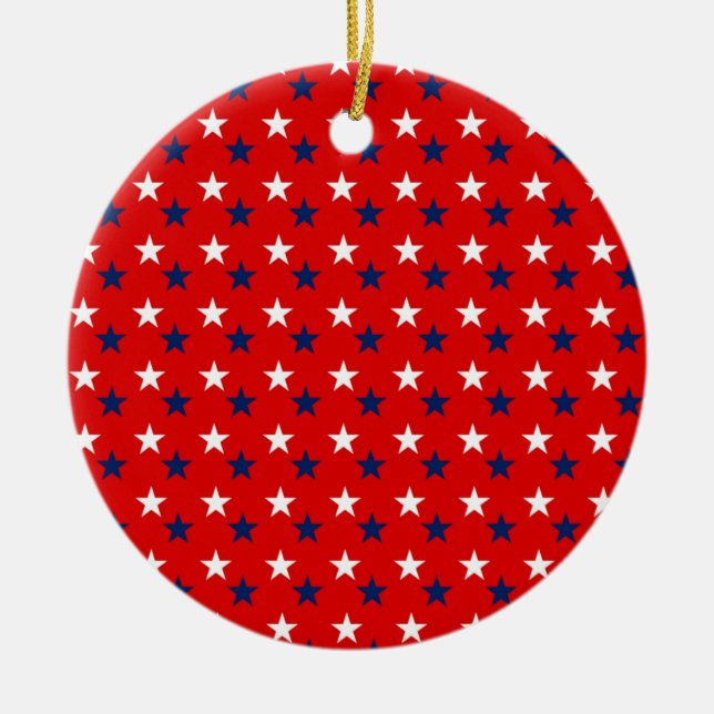 Décoration En Céramique Étoiles Motifs patriotiques en rouge (Devant)