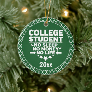 Décoration En Céramique Étudiant au collège Pas de sommeil Argent Vie Form