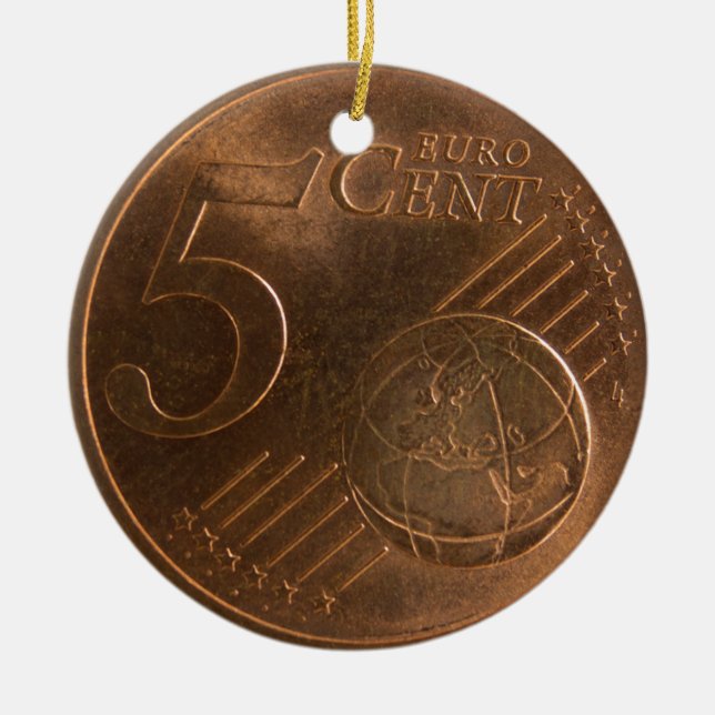 Décoration En Céramique Euro 5 Cent pièce d'argent (Devant)